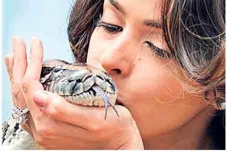 salma hayek snake. the company of snakes.
